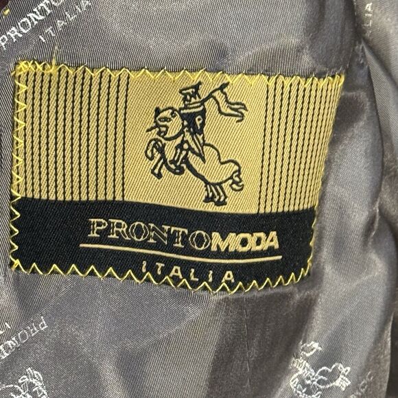 Pronto Moda Men Wool Cashmere Lana Lux Sports Coat Sz 44R Black Grey - Picture 8 of 12